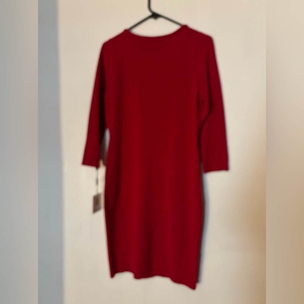 Calvin Klein Scarlet Dress with Metallic Details - Picture 4 of 10
